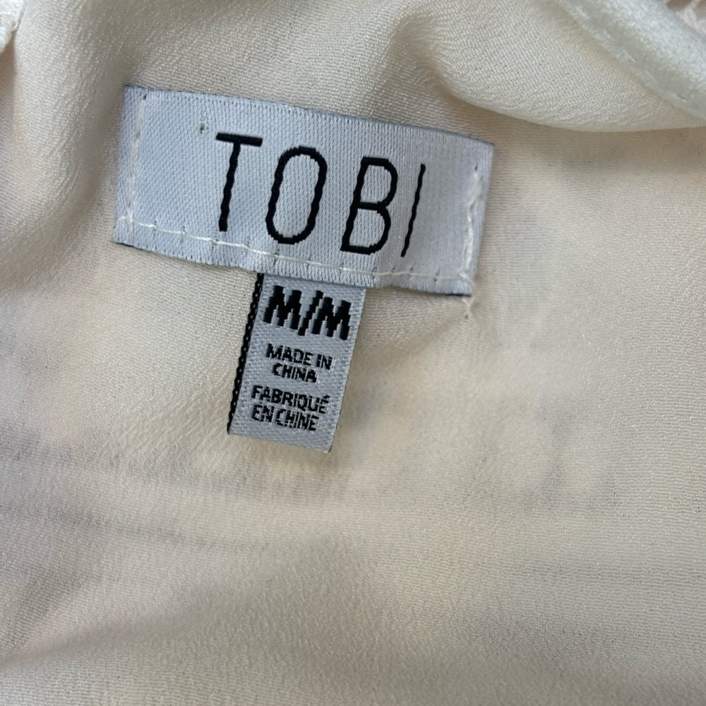 TOBI “Out for the Day” Plunging bodycon mini dress in ivory white, NWT! Size M - Picture 6 of 11